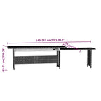 6-tlg. Garten-Lounge-Set mit Kissen Poly Rattan Grau