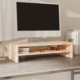Monitorerhöhung 50 × 24 × 13 cm aus unbehandeltem massivem Kiefernholz