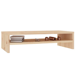 Monitorerhöhung 50 × 24 × 13 cm aus unbehandeltem massivem Kiefernholz
