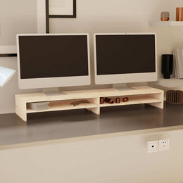 Monitorerhöhung 100 × 24 × 13 cm aus unbehandeltem massivem Kiefernholz
