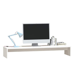 Monitorerhöhung 100 × 27 × 15 cm aus Kiefer-Massivholz - Weiß