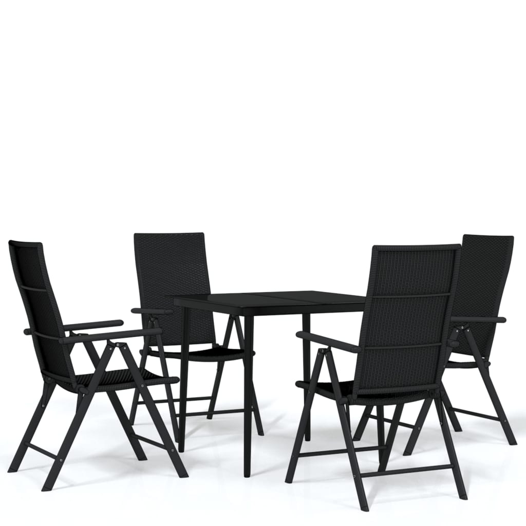 5-tlg. Garten-Essgruppe Schwarz