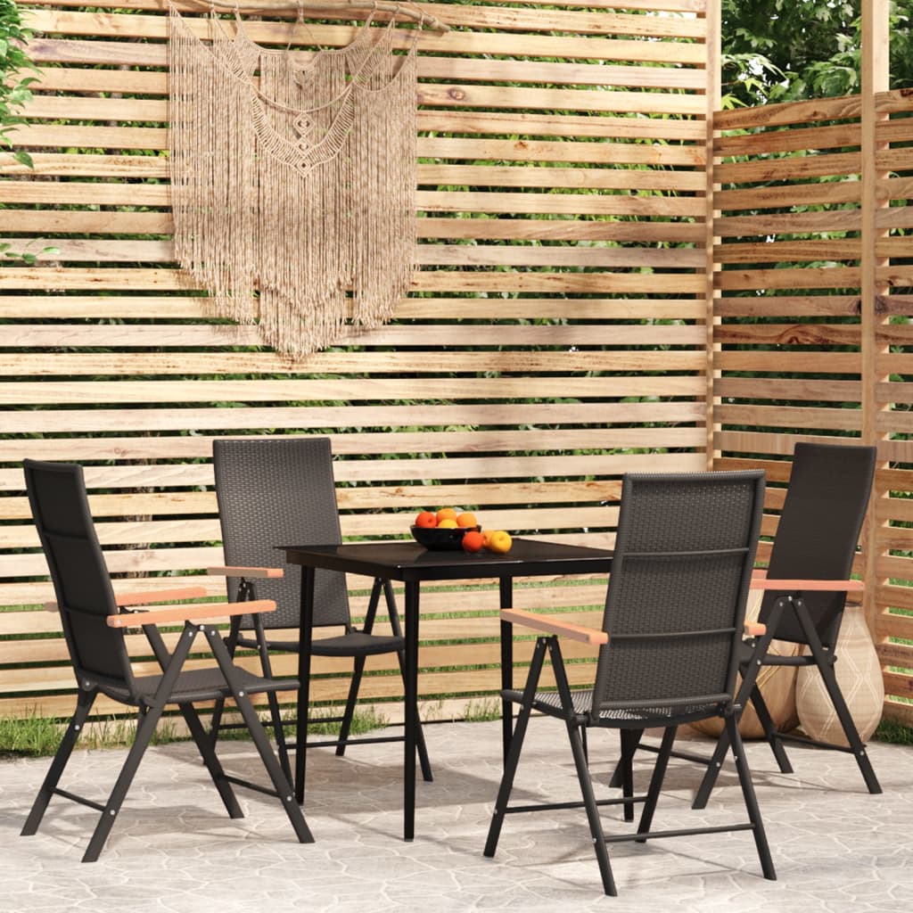 5-tlg. Garten-Essgruppe Schwarz