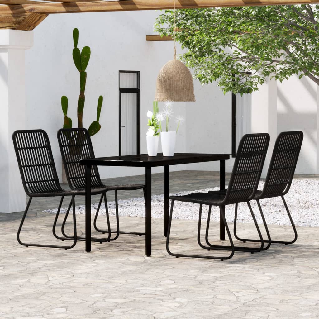 5-tlg. Garten-Essgruppe Schwarz