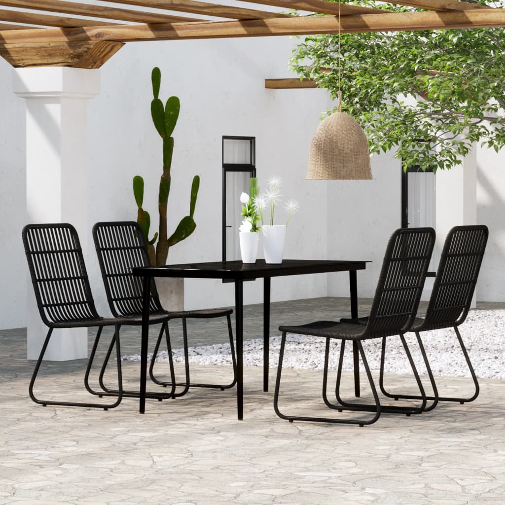 5-tlg. Garten-Essgruppe Schwarz