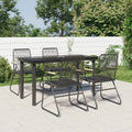 5-tlg. Garten-Essgruppe Schwarz PVC Rattan