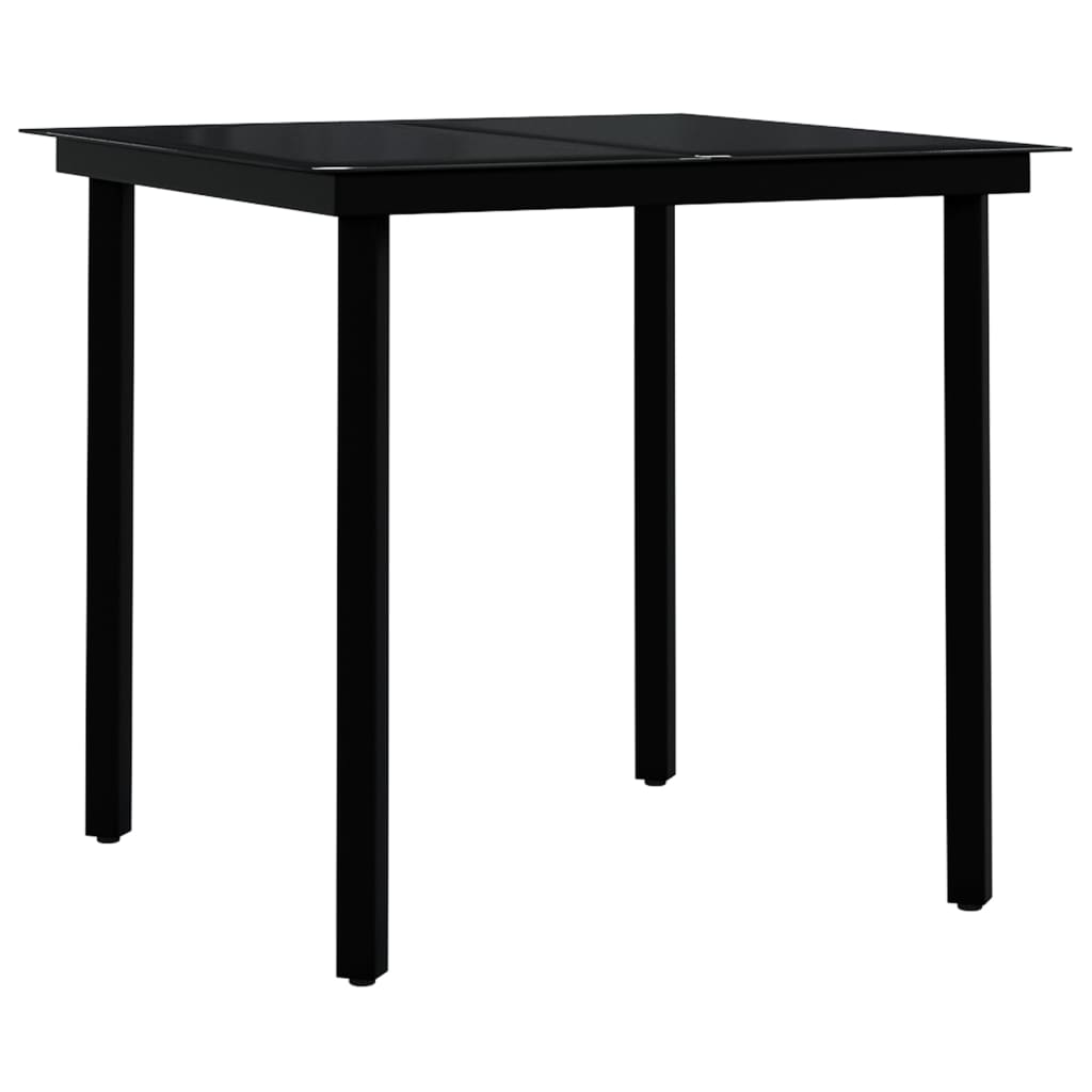 3-tlg. Garten-Essgruppe Grau und Schwarz