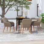 5-tlg. Garten-Essgruppe mit Kissen Braun