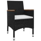3-tlg. Garten-Essgruppe mit Auflagen Poly Rattan und Glas