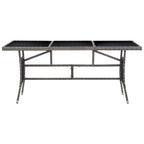 Gartentisch Grau 170 x 80 x 74 cm Poly Rattan