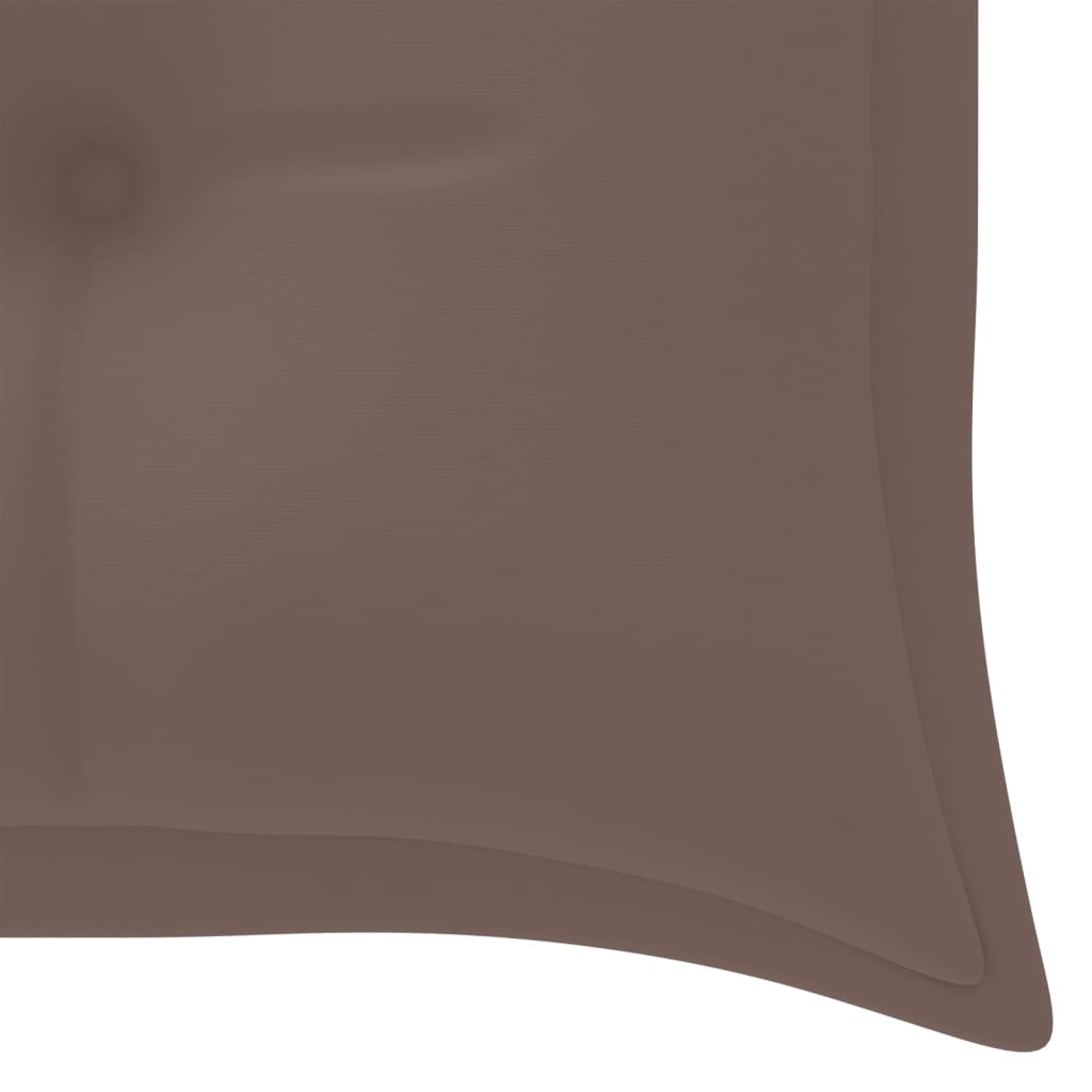 Batavia-Bank mit Taupe Kissen 150 cm Massivholz Teak