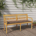 Batavia-Bank mit Taupe Kissen 150 cm Massivholz Teak