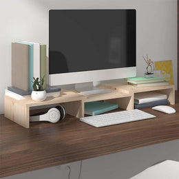 Monitorerhöhung 60 × 24 × 10,5 cm aus unbehandeltem massivem Kiefernholz