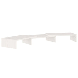 Monitorerhöhung 80 × 24 × 10,5 cm aus Kiefer-Massivholz - Weiß