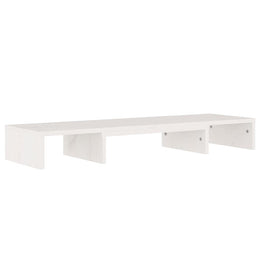 Monitorerhöhung 80 × 24 × 10,5 cm aus Kiefer-Massivholz - Weiß