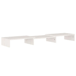 Monitorerhöhung 80 × 24 × 10,5 cm aus Kiefer-Massivholz - Weiß
