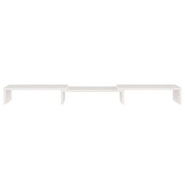 Monitorerhöhung 80 × 24 × 10,5 cm aus Kiefer-Massivholz - Weiß