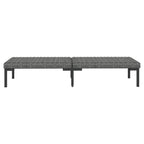 5-tlg. Garten-Lounge-Set mit Kissen Poly Rattan Dunkelgrau