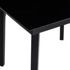 Garten-Esstisch Schwarz 200x100x74 cm Stahl und Glas