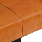 Sitzbank Schwarz und Braun 110 cm Echtes Ziegenleder