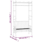 Gartenbank mit Pergola 116 cm Bambus