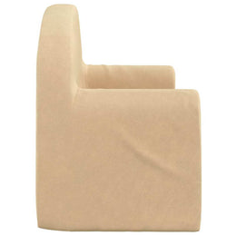 2-Sitzer Kindersofa mit Schlaffunktion Creme Weicher Plüsch