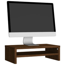 Monitorerhöhung 42 × 24 × 13 cm aus Holzwerkstoff - Braun Eichen-Optik