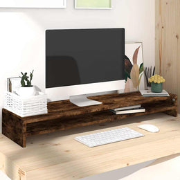 Monitorerhöhung 100 × 24 × 13 cm aus Holzwerkstoff - Räuchereiche
