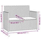 4-tlg. Garten-Lounge-Set mit Kissen Poly Rattan Schwarz