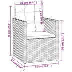 4-tlg. Garten-Lounge-Set mit Kissen Poly Rattan Schwarz