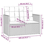 4-tlg. Garten-Lounge-Set mit Kissen Poly Rattan Grau