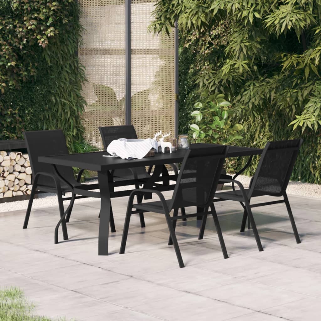 5-tlg. Garten-Essgruppe Schwarz