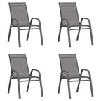 5-tlg. Garten-Essgruppe Grau und Schwarz