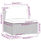 4-tlg. Garten-Lounge-Set mit Kissen Poly Rattan Schwarz