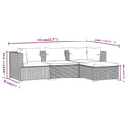 4-tlg. Garten-Lounge-Set mit Kissen Poly Rattan Braun