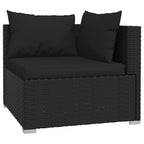 6-tlg. Garten-Lounge-Set mit Kissen Poly Rattan Schwarz