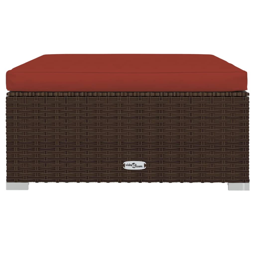 11-tlg. Garten-Lounge-Set mit Kissen Poly Rattan Braun