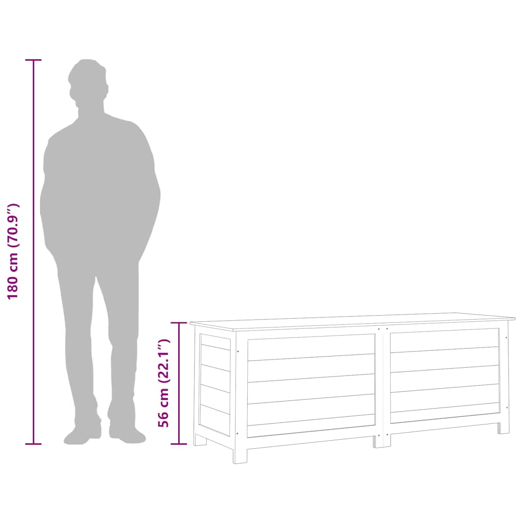 Outdoor-Kissenbox Anthrazit 150x50x56 cm Massivholz Tanne
