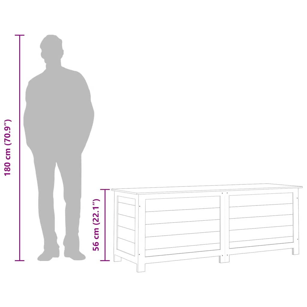 Outdoor-Kissenbox Braun 150x50x56 cm Massivholz Tanne