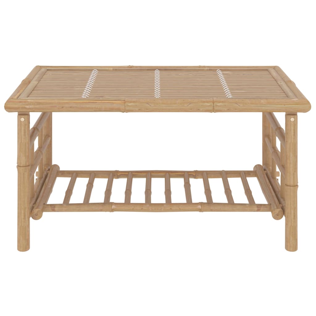 2-tlg. Garten-Lounge-Set mit Dunkelgrauen Kissen Bambus