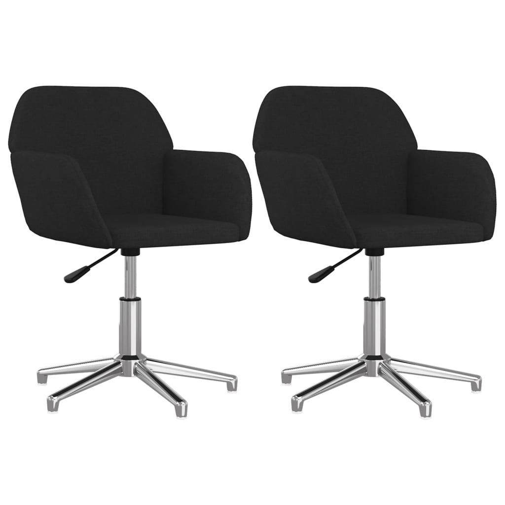 Esszimmerstühle 2 Stk. Drehbar Schwarz Stoff