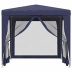 Partyzelt mit 4 Mesh-Seitenwänden Blau 2,5x2,5 m HDPE