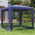 Partyzelt mit 4 Mesh-Seitenwänden Blau 2,5x2,5 m HDPE