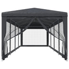 Partyzelt mit 10 Mesh-Seitenwänden Anthrazit 3x12 m HDPE