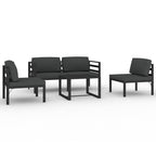 5-tlg. Garten-Lounge-Set mit Kissen Aluminium Anthrazit
