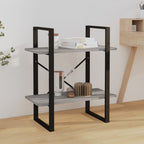 Bücherregal 2 Fächer Grau Sonoma 60x30x70 cm Holzwerkstoff