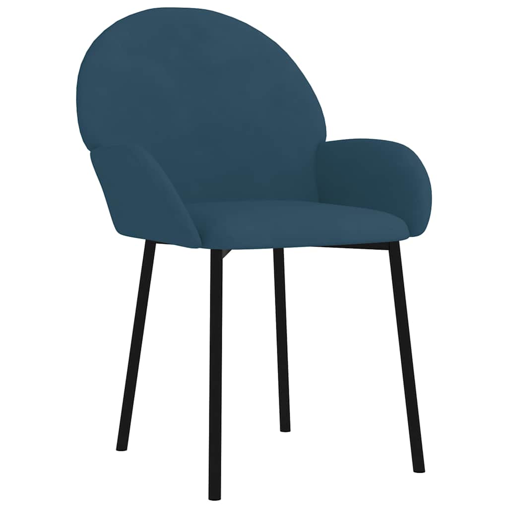 Esszimmerstühle 2 Stk. Blau Samt