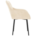 Esszimmerstühle 2 Stk. Creme Samt