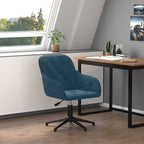 Bürostuhl Drehbar Blau Samt