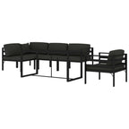 6-tlg. Garten-Lounge-Set mit Kissen Aluminium Anthrazit
